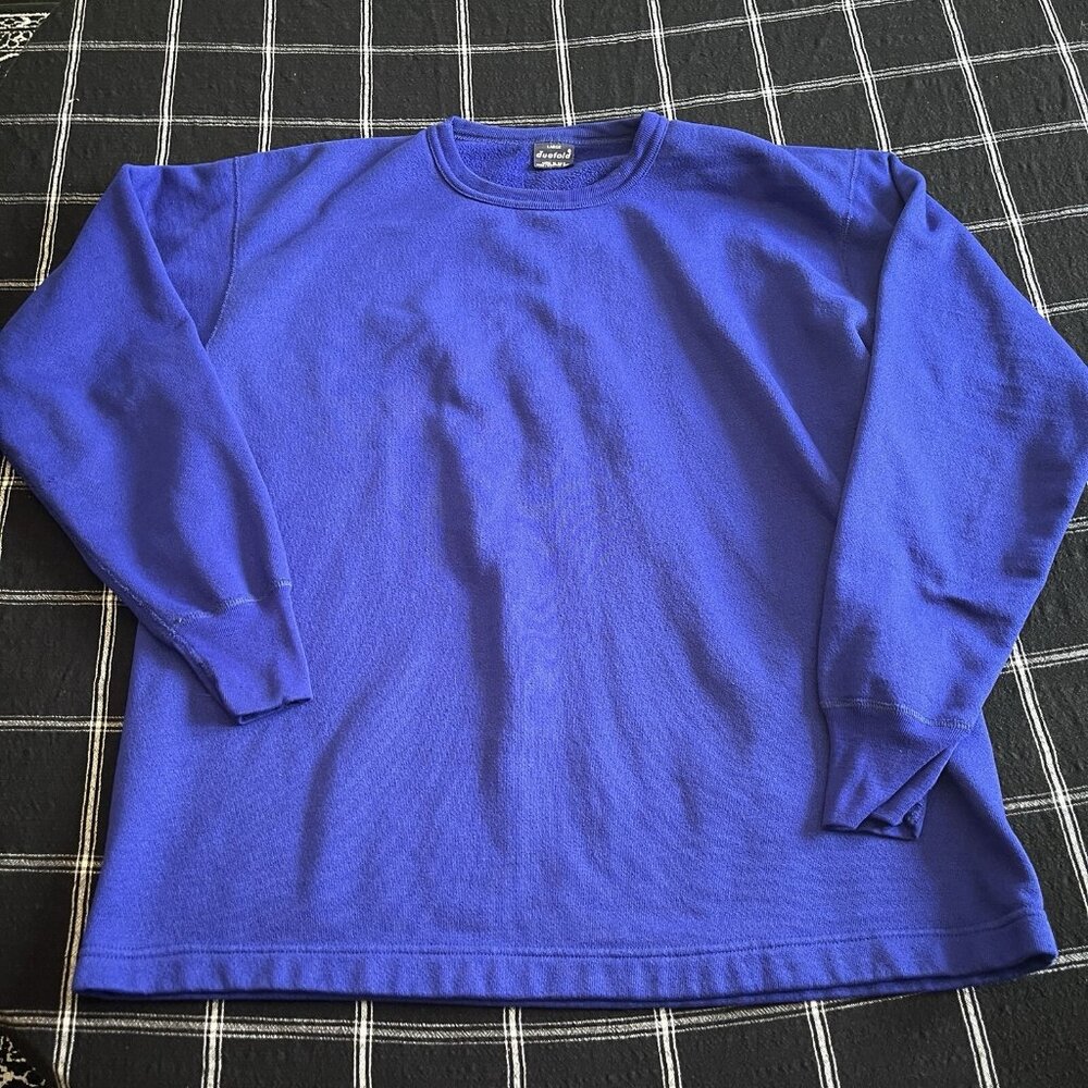 Vintage Duofold Sweatshirt Mens Large Blue Shirt Made In USA